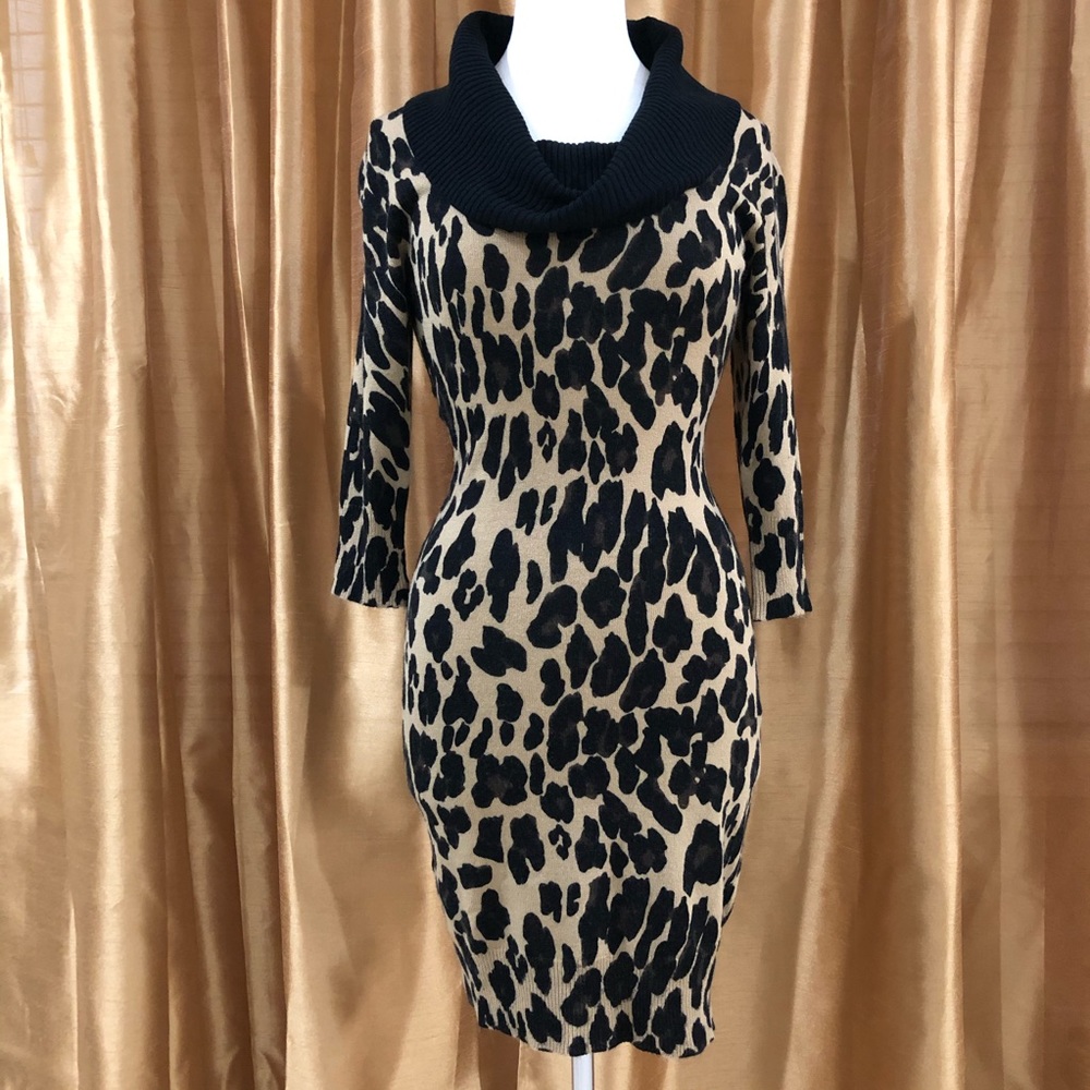 Pre-Loved Leopard Print Sweater Dress